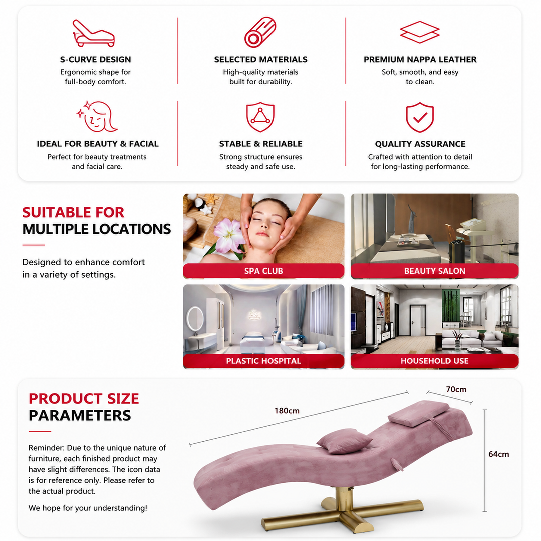Premium Beauty Care Bed Facial Hydrotherapy Head Massage Table Foldable Spa Treatment Chair Genuine Leather Adjustable Reclining Salon Furniture