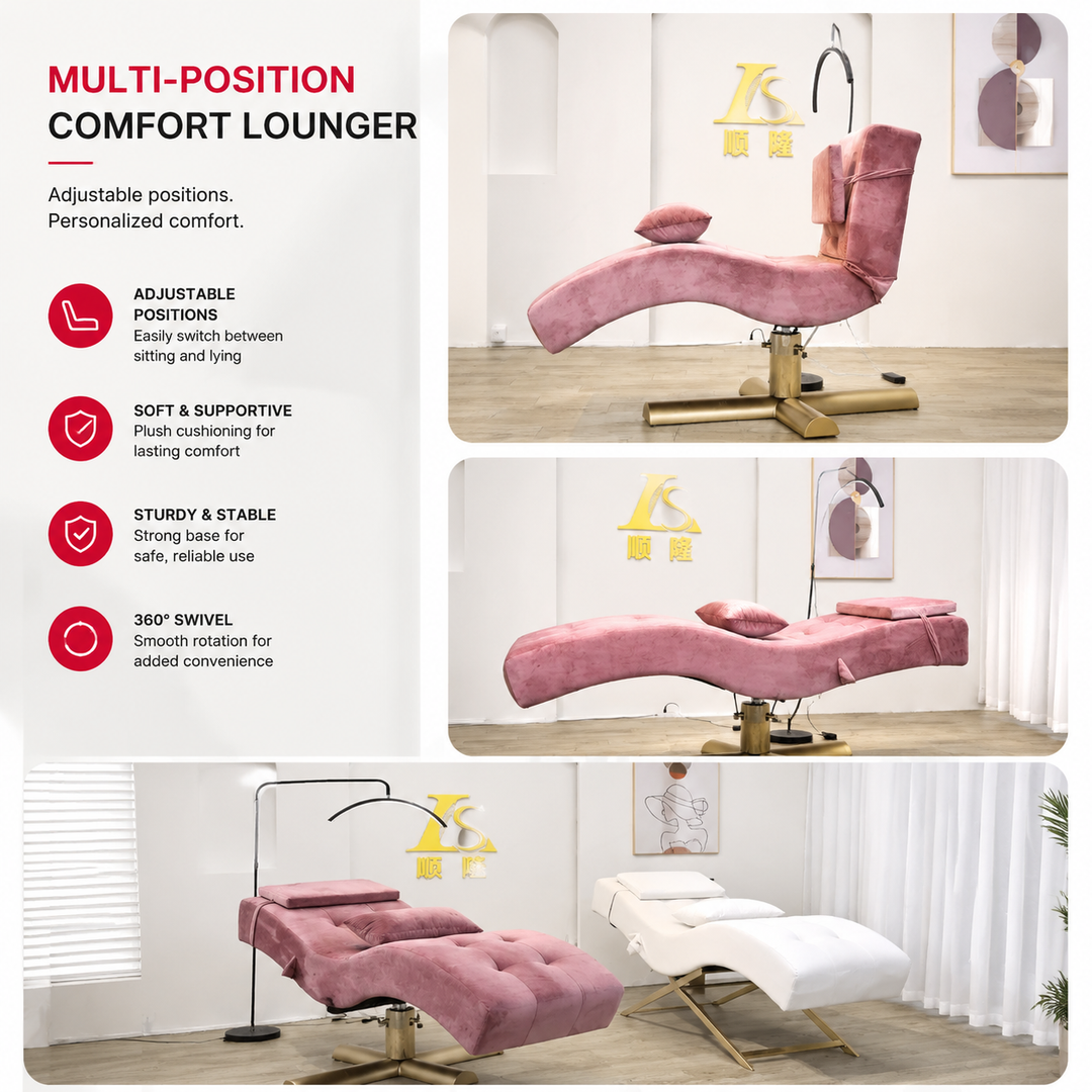 Premium Beauty Care Bed Facial Hydrotherapy Head Massage Table Foldable Spa Treatment Chair Genuine Leather Adjustable Reclining Salon Furniture