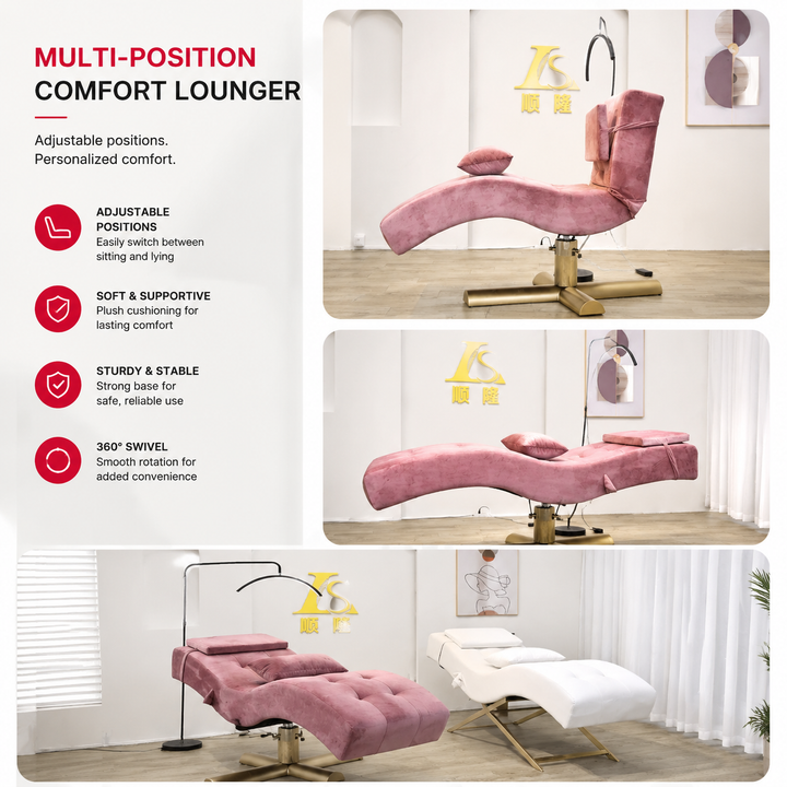 Premium Beauty Care Bed Facial Hydrotherapy Head Massage Table Foldable Spa Treatment Chair Genuine Leather Adjustable Reclining Salon Furniture