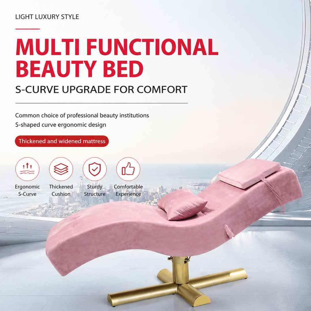 Premium Beauty Care Bed Facial Hydrotherapy Head Massage Table Foldable Spa Treatment Chair Genuine Leather Adjustable Reclining Salon Furniture