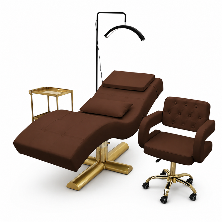 Premium Beauty Care Bed Facial Hydrotherapy Head Massage Table Foldable Spa Treatment Chair Genuine Leather Adjustable Reclining Salon Furniture
