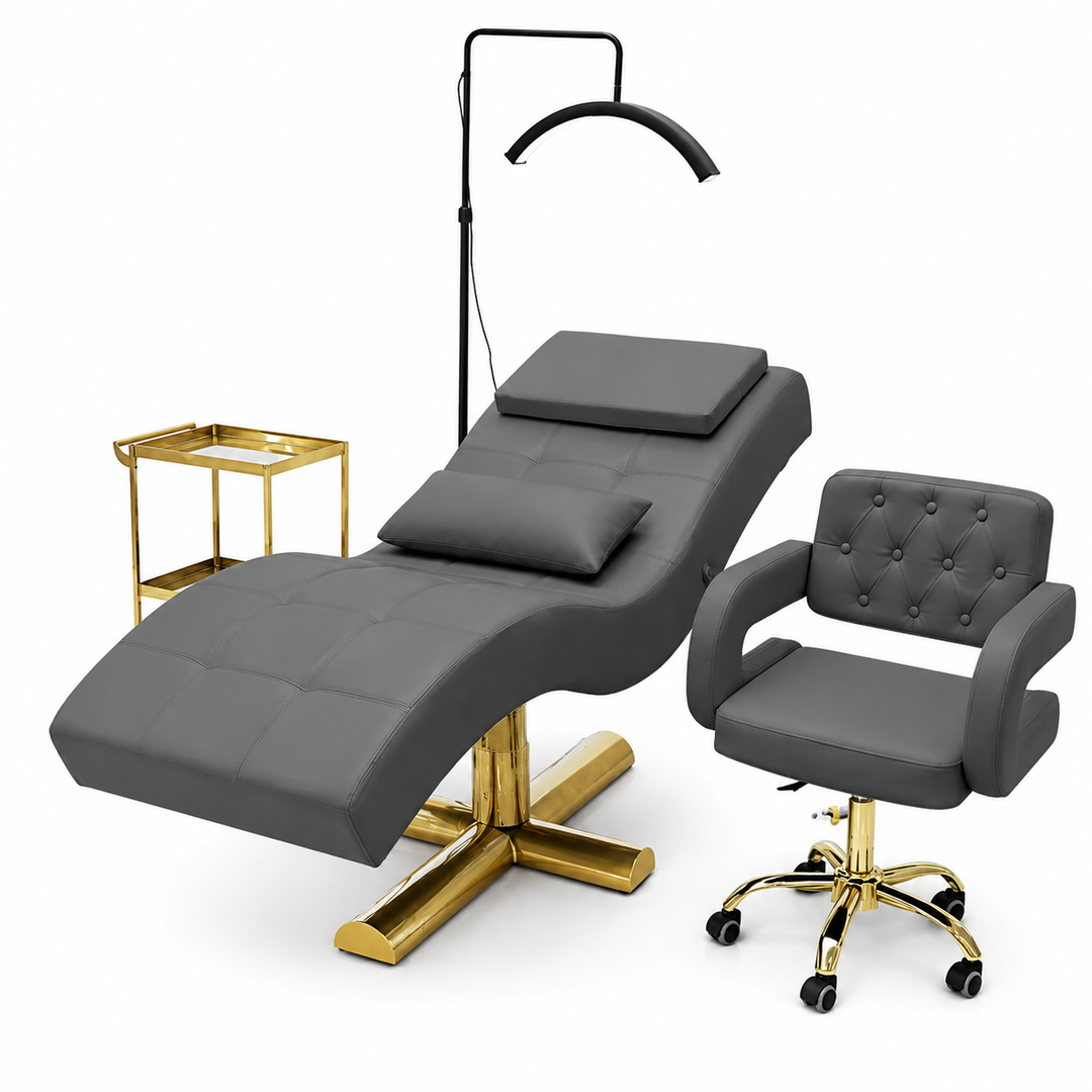 Premium Beauty Care Bed Facial Hydrotherapy Head Massage Table Foldable Spa Treatment Chair Genuine Leather Adjustable Reclining Salon Furniture
