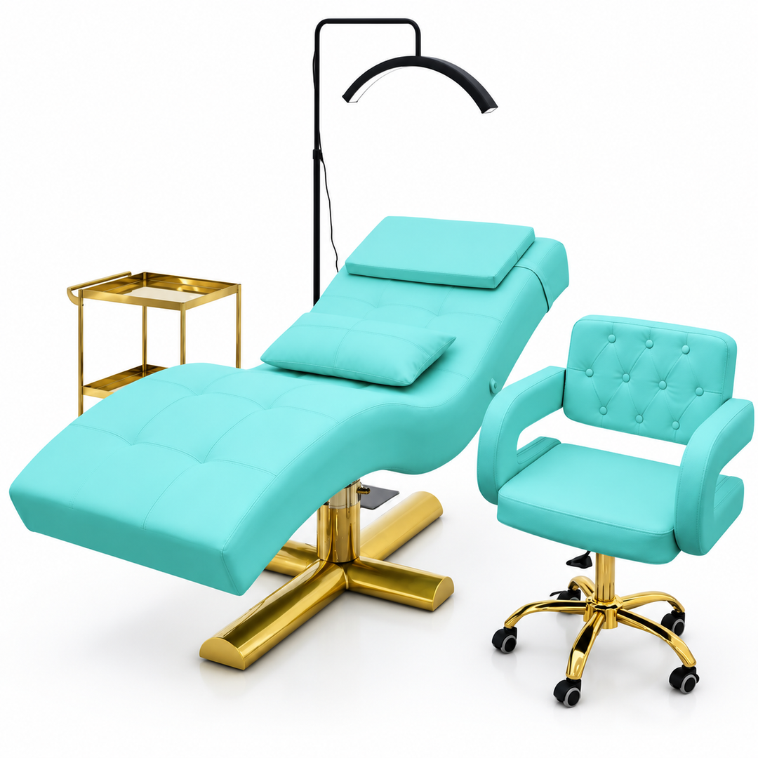Premium Beauty Care Bed Facial Hydrotherapy Head Massage Table Foldable Spa Treatment Chair Genuine Leather Adjustable Reclining Salon Furniture