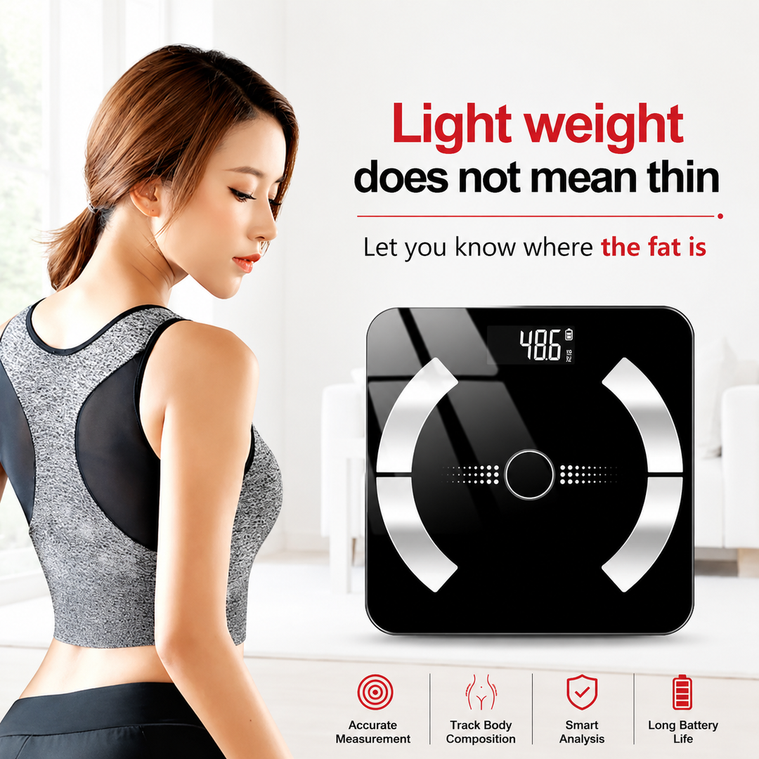 Premium Bluetooth Body Fat Scale Smart Digital Bathroom Scale BMI Body Composition Analyzer LED Display App Sync Multi User Health Tracker