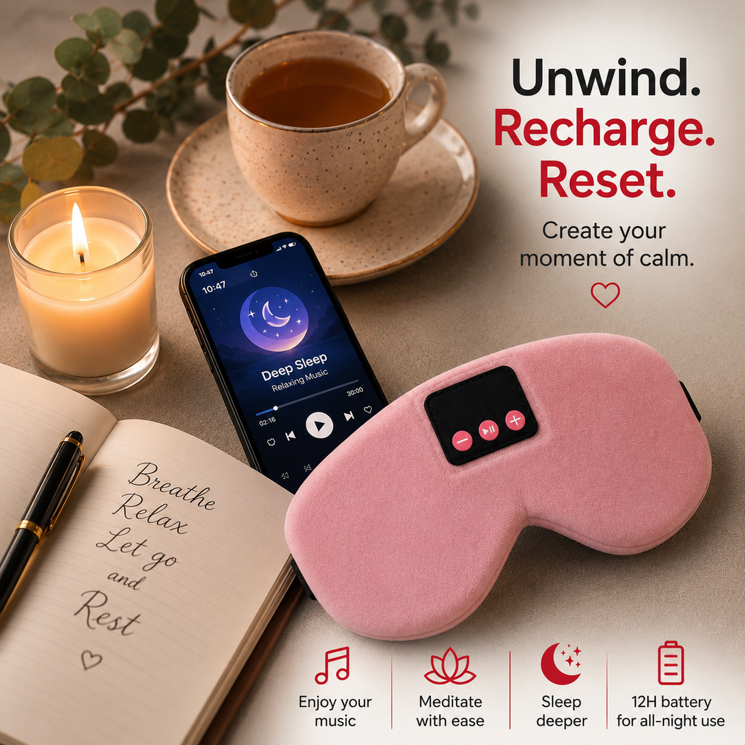Premium Bluetooth Sleep Mask Silk Eye Mask with HD Audio Wireless Headphones 12H Battery Light Blocking Sleep Headphones for Travel Meditation Relaxation