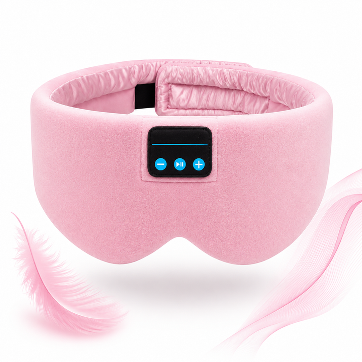 Premium Bluetooth Sleep Mask Silk Eye Mask with HD Audio Wireless Headphones 12H Battery Light Blocking Sleep Headphones for Travel Meditation Relaxation