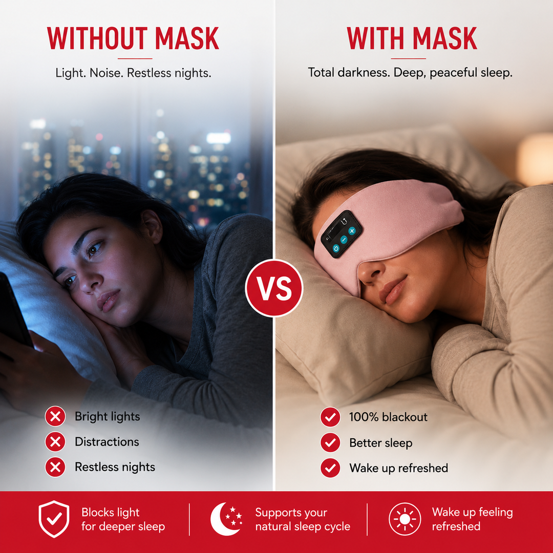 Premium Bluetooth Sleep Mask Silk Eye Mask with HD Audio Wireless Headphones 12H Battery Light Blocking Sleep Headphones for Travel Meditation Relaxation