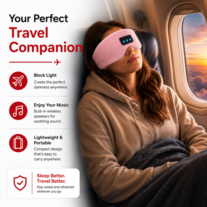 Premium Bluetooth Sleep Mask Silk Eye Mask with HD Audio Wireless Headphones 12H Battery Light Blocking Sleep Headphones for Travel Meditation Relaxation