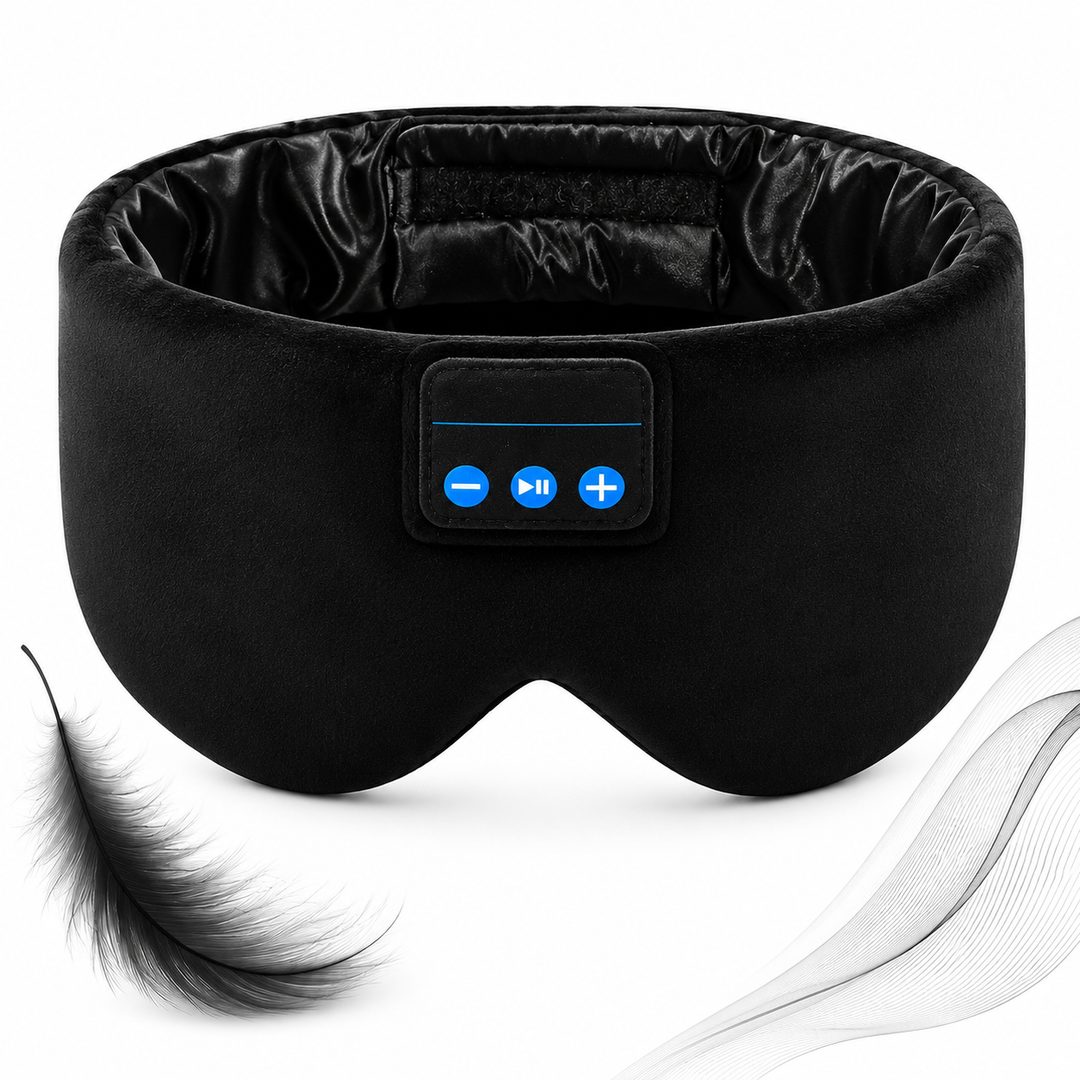 Premium Bluetooth Sleep Mask Silk Eye Mask with HD Audio Wireless Headphones 12H Battery Light Blocking Sleep Headphones for Travel Meditation Relaxation