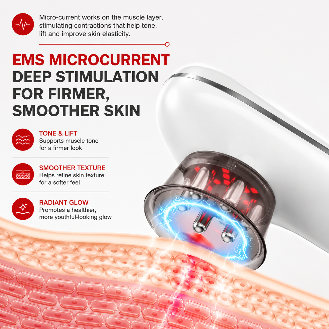 Premium Body Sculpting Massager 5-in-1 Cellulite Massager Suction Microcurrent LED Light Lymphatic Drainage Body Contouring Device