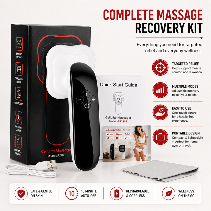 Premium Body Slimming Massager 4-in-1 RF Red Light Microcurrent Heat Therapy Skin Tightening Fat Burning Cellulite Reduction Body Sculpting Device Home Use