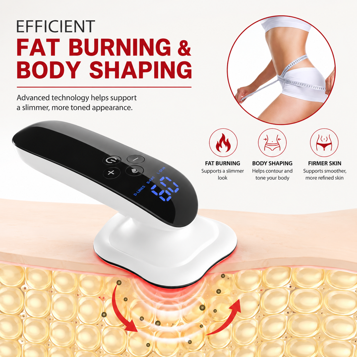 Premium Body Slimming Massager 4-in-1 RF Red Light Microcurrent Heat Therapy Skin Tightening Fat Burning Cellulite Reduction Body Sculpting Device Home Use