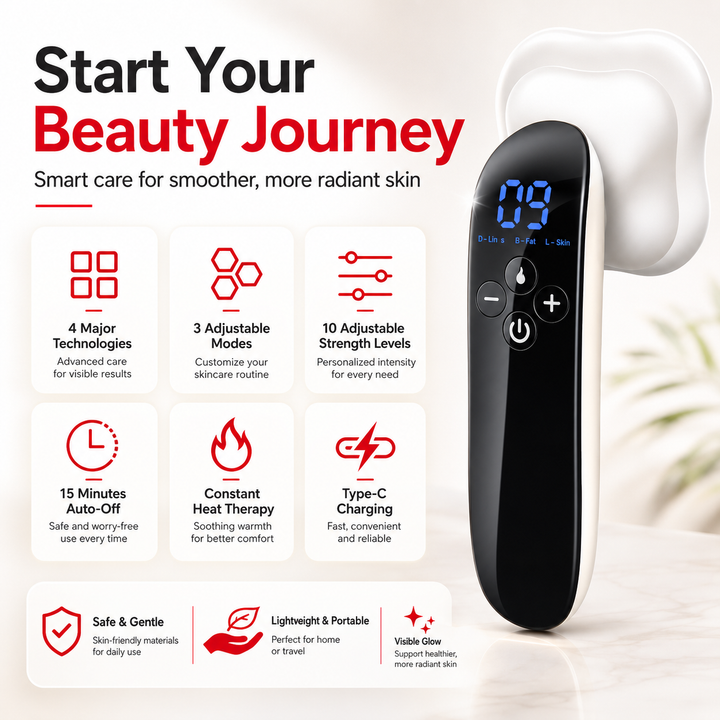 Premium Body Slimming Massager 4-in-1 RF Red Light Microcurrent Heat Therapy Skin Tightening Fat Burning Cellulite Reduction Body Sculpting Device Home Use