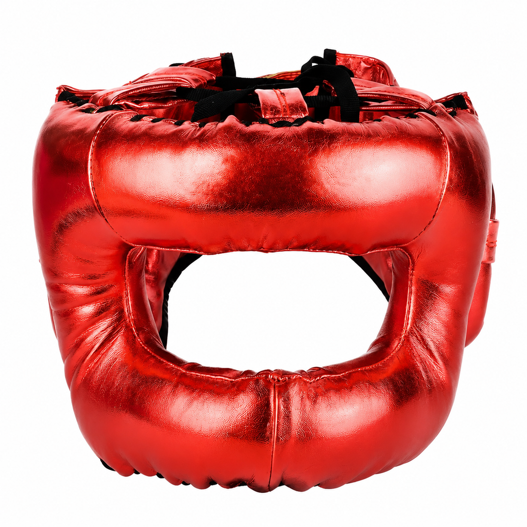 Premium Boxing Helmet Muay Thai Kickboxing Sanda Headgear Protective Head Guard Combat Sports Sparring Helmet Adjustable Lightweight Breathable Training Gear