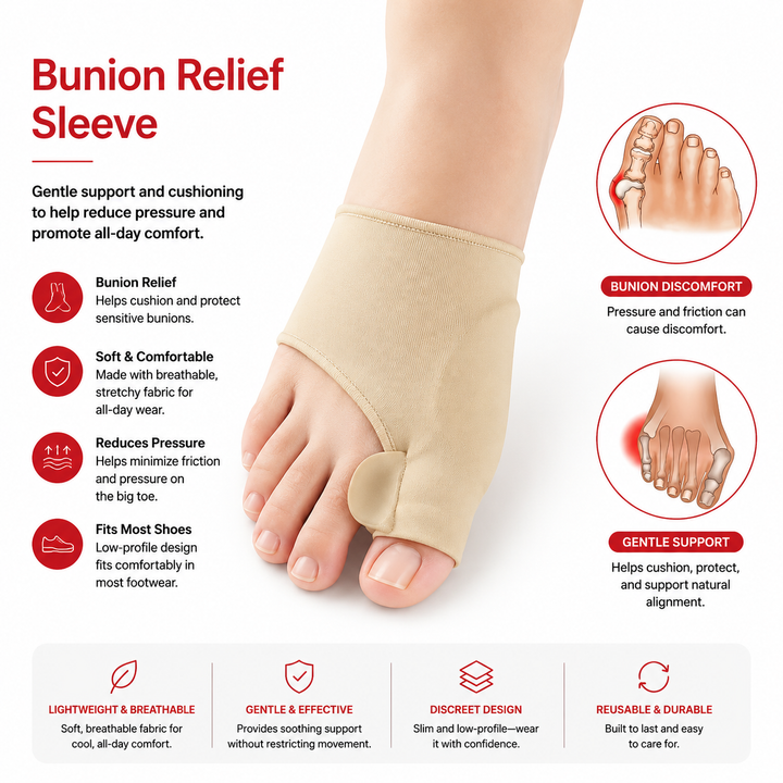 Premium Bunion Corrector Toe Separator 2Pcs Soft Gel Hallux Valgus Orthopedic Big Toe Spreader Fabric Comfort Support Pain Relief Alignment Foot Care