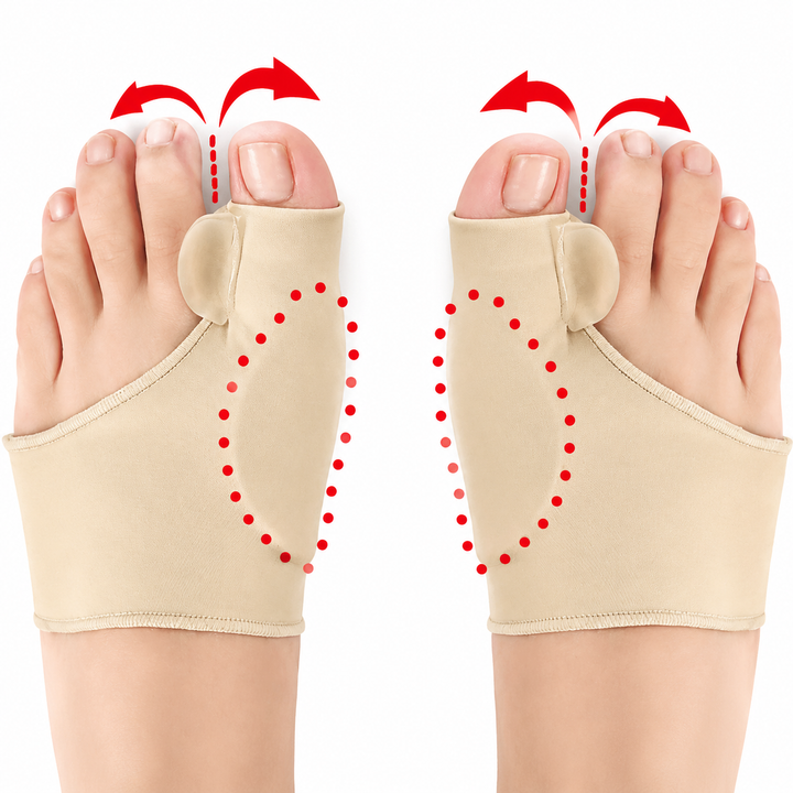 Premium Bunion Corrector Toe Separator 2Pcs Soft Gel Hallux Valgus Orthopedic Big Toe Spreader Fabric Comfort Support Pain Relief Alignment Foot Care