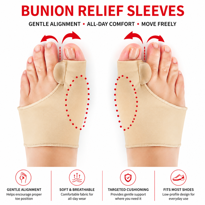 Premium Bunion Corrector Toe Separator Gel Big Toe Spacer Adjustable Fabric Foot Support Reusable 2 Pack Comfortable Fit Walking Daily Use Foot Alignment Care