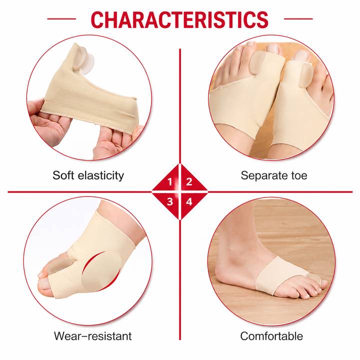 Premium Bunion Corrector Toe Separator Gel Big Toe Spacer Adjustable Fabric Foot Support Reusable 2 Pack Comfortable Fit Walking Daily Use Foot Alignment Care