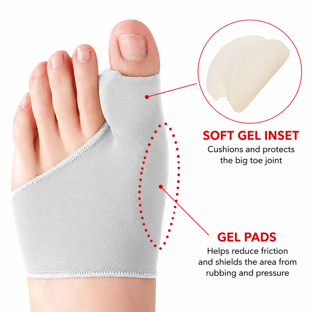 Premium Bunion Corrector Toe Separator Gel Big Toe Spacer Adjustable Fabric Foot Support Reusable 2 Pack Comfortable Fit Walking Daily Use Foot Alignment Care