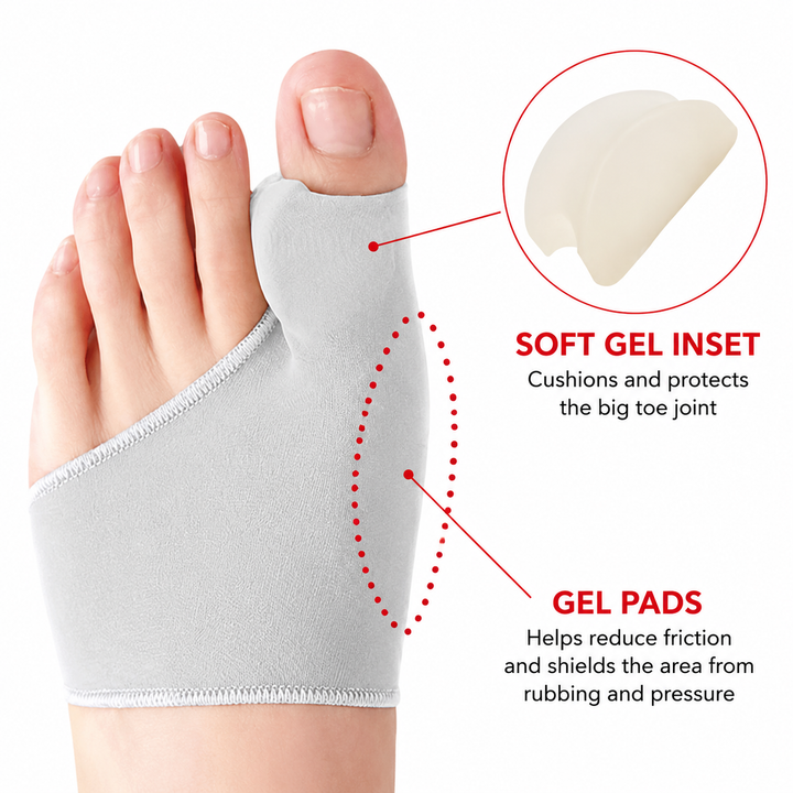 Premium Bunion Corrector Toe Separator Gel Big Toe Spacer Adjustable Fabric Foot Support Reusable 2 Pack Comfortable Fit Walking Daily Use Foot Alignment Care