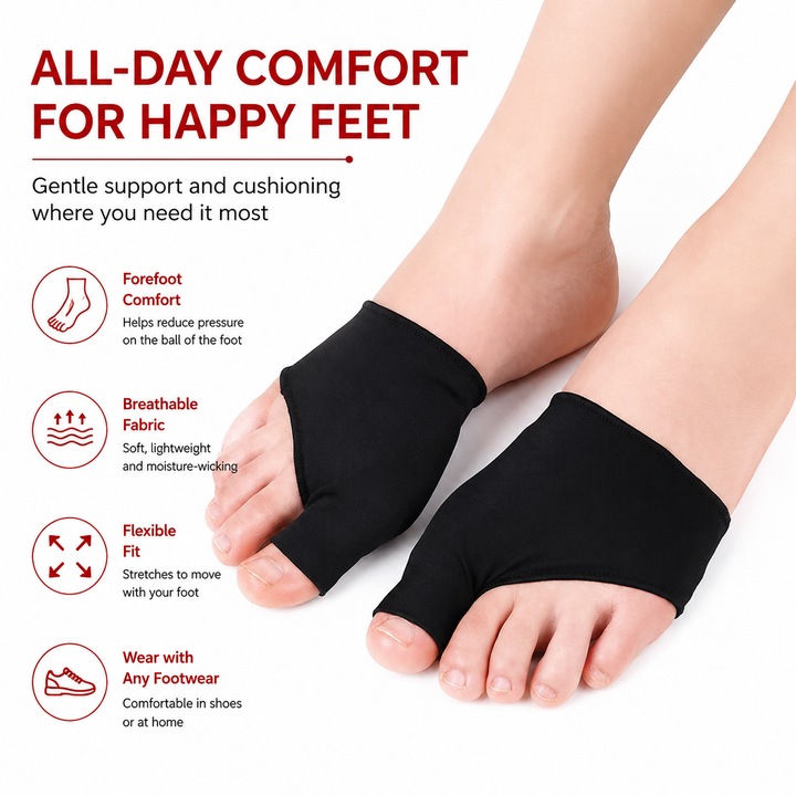 Premium Bunion Corrector Toe Separator Gel Big Toe Spacer Adjustable Fabric Foot Support Reusable 2 Pack Comfortable Fit Walking Daily Use Foot Alignment Care