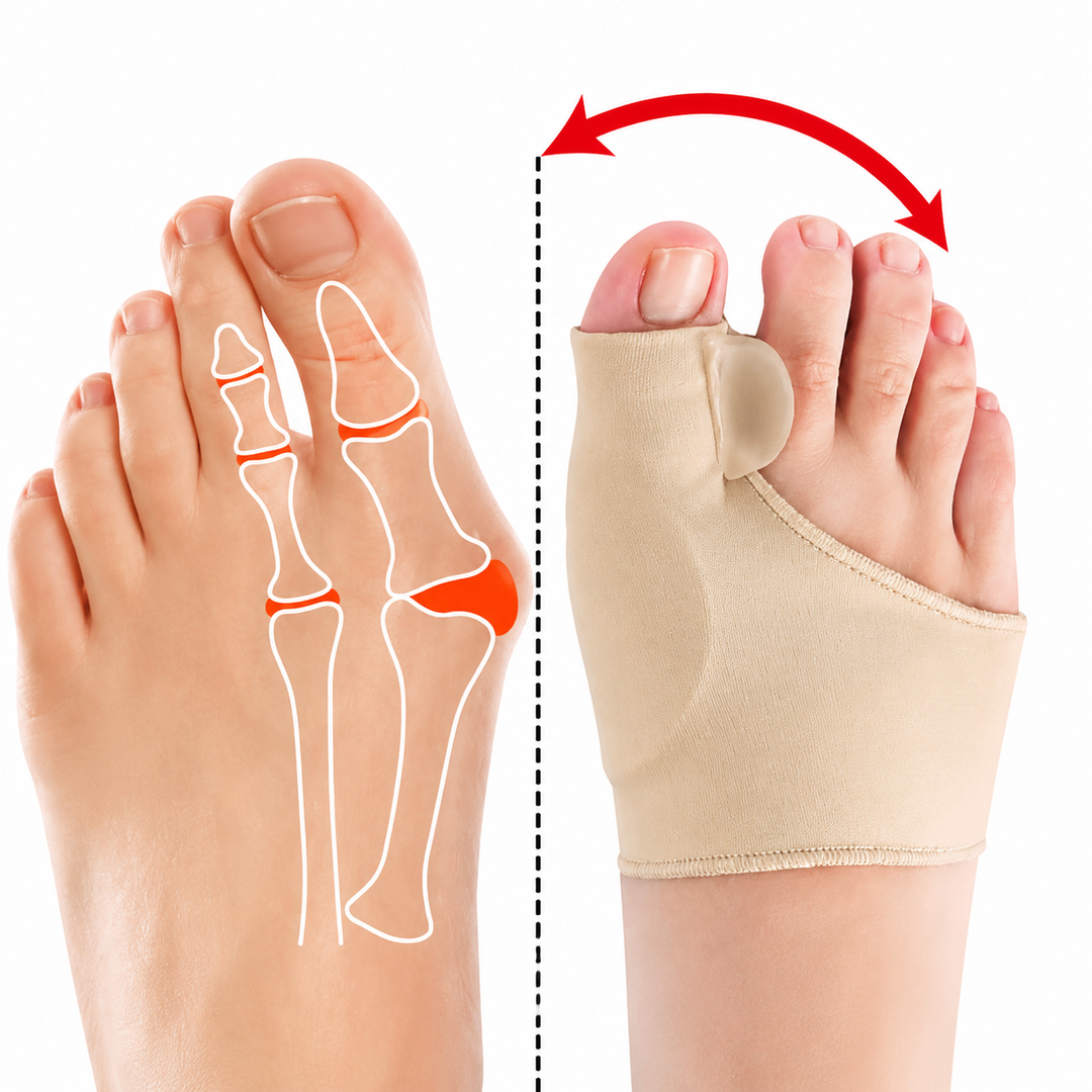 Premium Bunion Corrector Toe Separator Gel Big Toe Spacer Adjustable Fabric Foot Support Reusable 2 Pack Comfortable Fit Walking Daily Use Foot Alignment Care