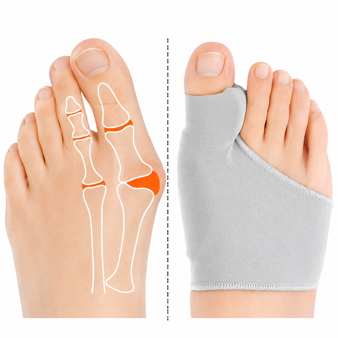 Premium Bunion Corrector Toe Separator Gel Big Toe Spacer Adjustable Fabric Foot Support Reusable 2 Pack Comfortable Fit Walking Daily Use Foot Alignment Care