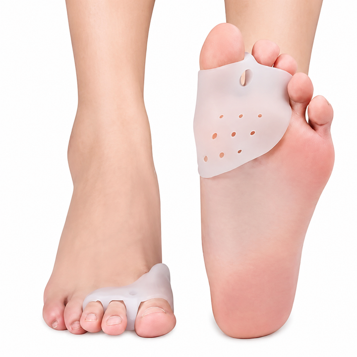 Premium Bunion Corrector Toe Separator Gel Big Toe Spacer Adjustable Fabric Foot Support Reusable 2 Pack Comfortable Fit Walking Daily Use Foot Alignment Care