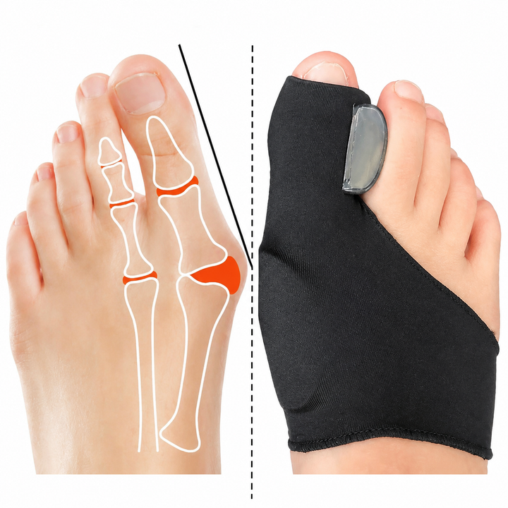 Premium Bunion Corrector Toe Separator Gel Big Toe Spacer Adjustable Fabric Foot Support Reusable 2 Pack Comfortable Fit Walking Daily Use Foot Alignment Care