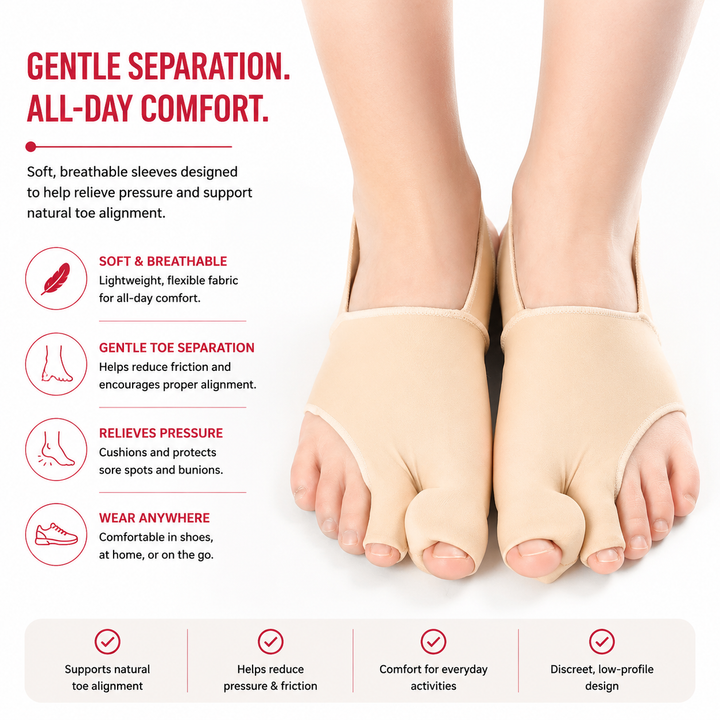 Premium Bunion Corrector Toe Separator Gel Big Toe Spacer Soft Flexible Foot Support Reusable Pair Comfort Fit Daily Use Travel Shoe Care