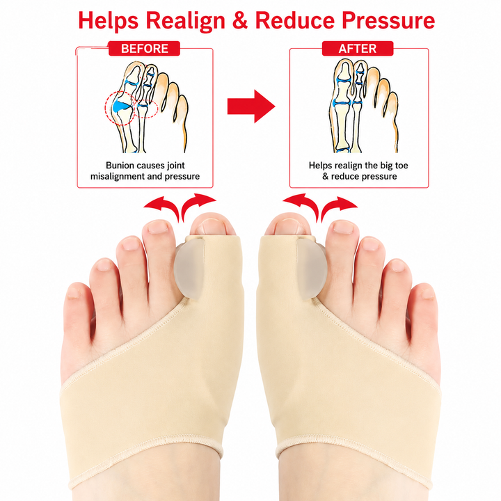 Premium Bunion Corrector Toe Separator Soft Gel Big Toe Comfort Support Hallux Valgus Foot Care Pain Relief Flexible Toe Alignment 1 Pair