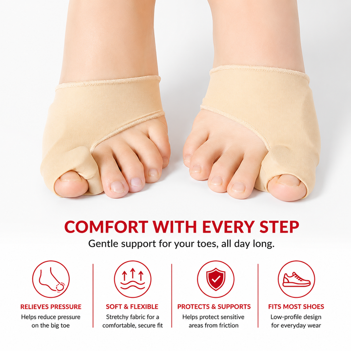 Premium Bunion Corrector Toe Separator Soft Gel Big Toe Comfort Support Hallux Valgus Foot Care Pain Relief Flexible Toe Alignment 1 Pair