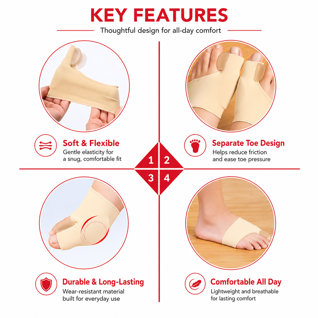 Premium Bunion Corrector Toe Separator Soft Gel Big Toe Comfort Support Hallux Valgus Foot Care Pain Relief Flexible Toe Alignment 1 Pair