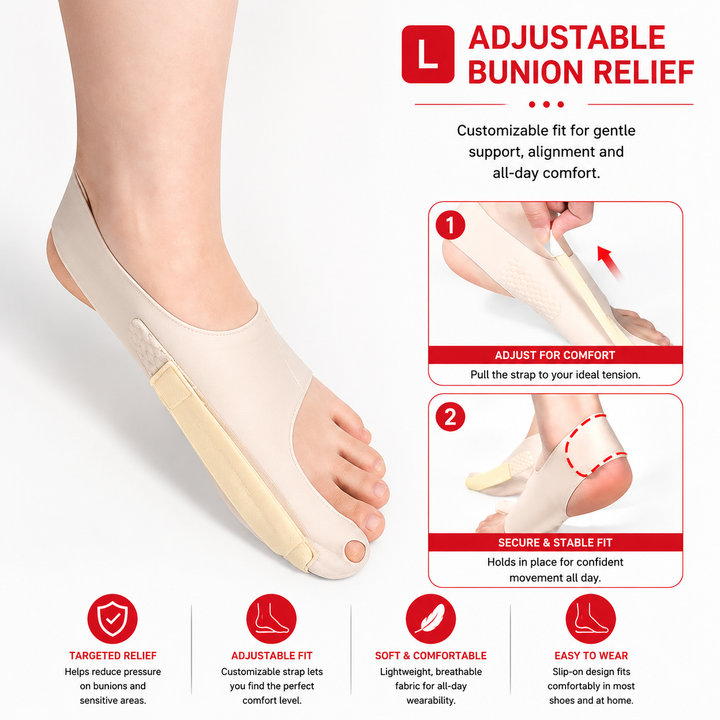 Premium Bunion Socks Toe Separator Adjustable Foot Support Breathable Ergonomic Fit Left Right Options M L Sizes Walking Comfort Shoe Wear