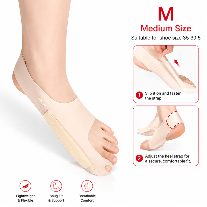 Premium Bunion Socks Toe Separator Adjustable Foot Support Breathable Ergonomic Fit Left Right Options M L Sizes Walking Comfort Shoe Wear