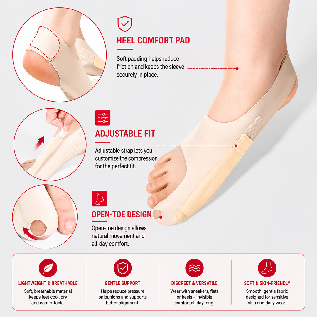 Premium Bunion Socks Toe Separator Adjustable Foot Support Breathable Ergonomic Fit Left Right Options M L Sizes Walking Comfort Shoe Wear