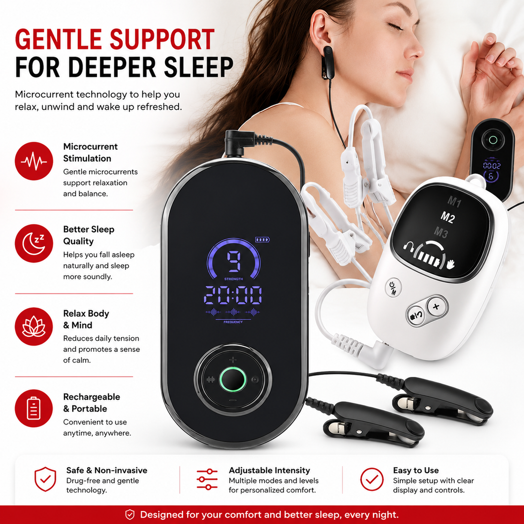 Premium CES Sleep Aid Device Cranial Electrotherapy Ear Clip Relaxation Device 9 Intensity Levels USB-C Rechargeable Portable Wellness Support
