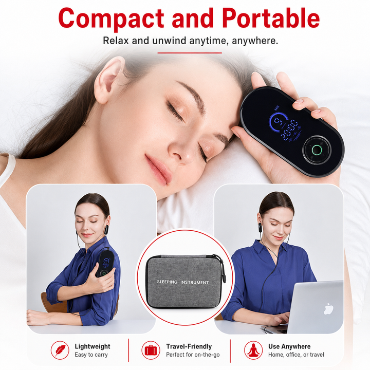 Premium CES Sleep Aid Device Cranial Electrotherapy Ear Clip Relaxation Device 9 Intensity Levels USB-C Rechargeable Portable Wellness Support