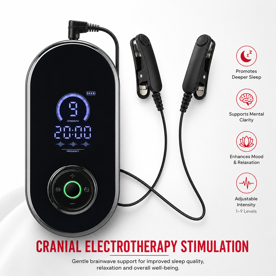 Premium CES Sleep Aid Device Cranial Electrotherapy Ear Clip Relaxation Device 9 Intensity Levels USB-C Rechargeable Portable Wellness Support