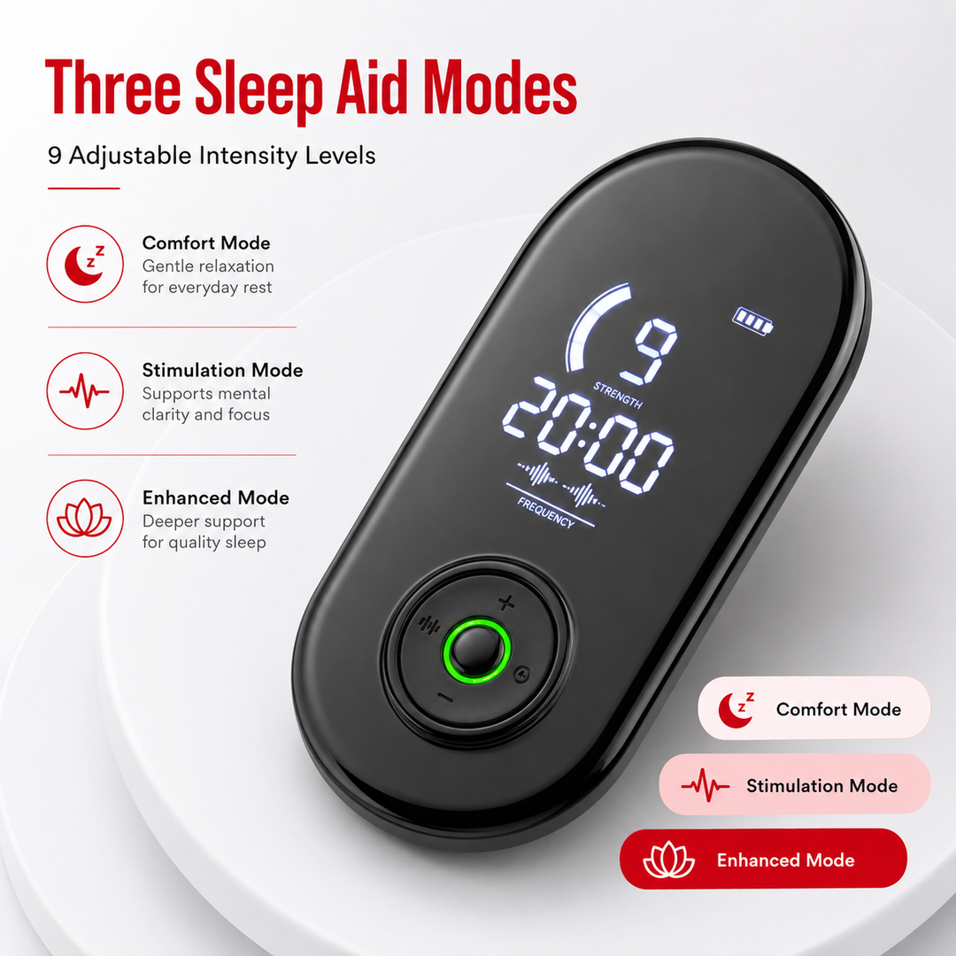 Premium CES Sleep Aid Device Cranial Electrotherapy Ear Clip Relaxation Device 9 Intensity Levels USB-C Rechargeable Portable Wellness Support
