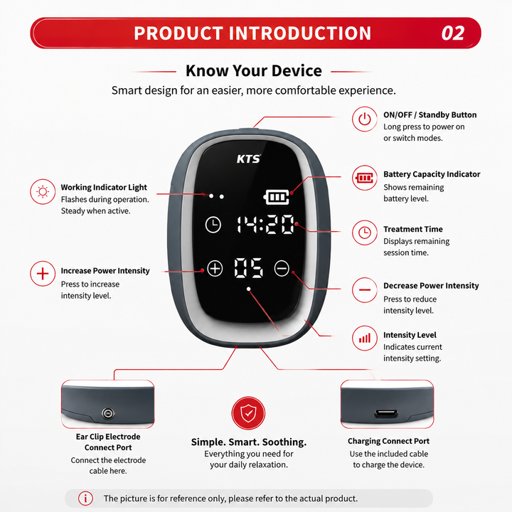 Premium CES Sleep Aid Device Handheld Microcurrent Sleep Therapy for Relaxation Stress Support Rechargeable Portable Wellness Device Daily Home Use
