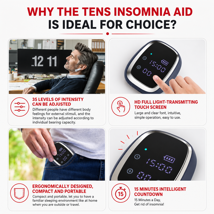 Premium CES Sleep Aid Device Handheld Microcurrent Sleep Therapy for Relaxation Stress Support Rechargeable Portable Wellness Device Daily Home Use
