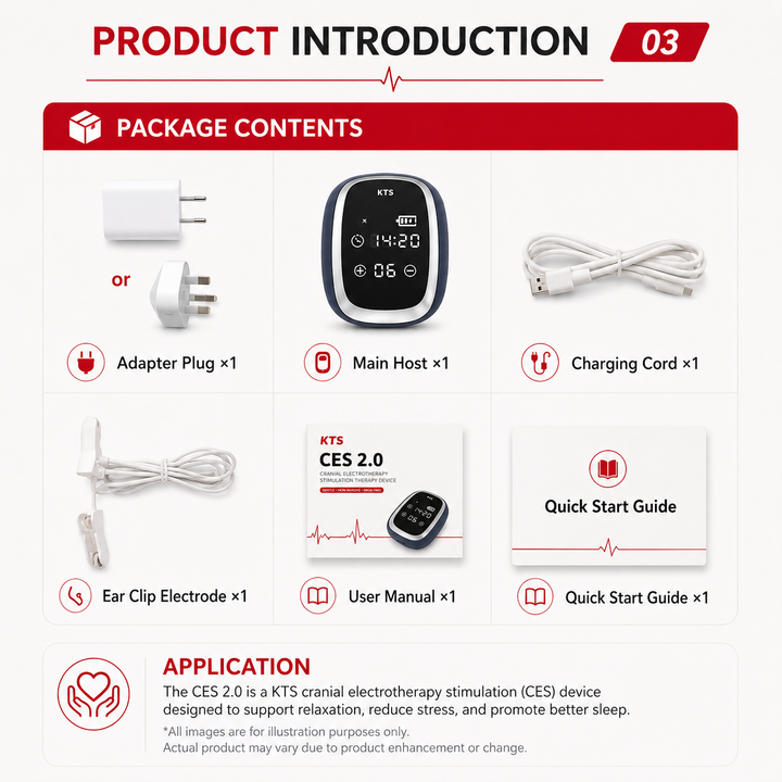 Premium CES Sleep Aid Device Handheld Microcurrent Sleep Therapy for Relaxation Stress Support Rechargeable Portable Wellness Device Daily Home Use
