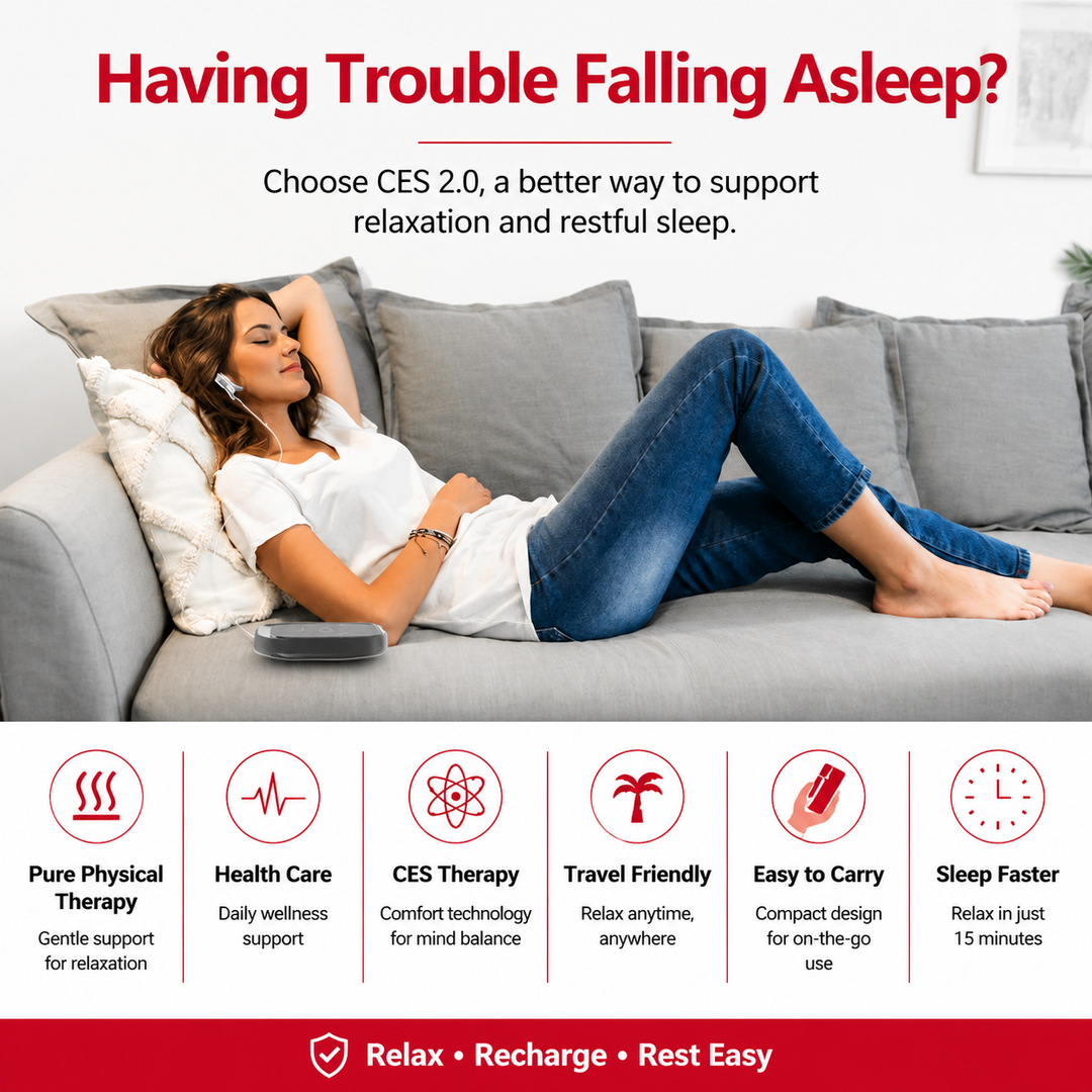 Premium CES Sleep Aid Device Handheld Microcurrent Sleep Therapy for Relaxation Stress Support Rechargeable Portable Wellness Device Daily Home Use