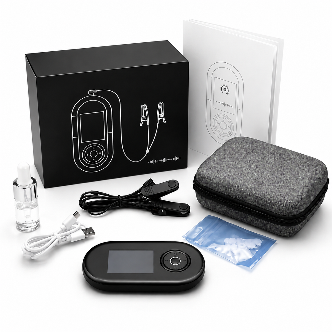Premium CES Sleep Aid Device Microcurrent Ear Clip Sleep Therapy for Relaxation Stress Support Adjustable Intensity USB-C Rechargeable Portable Design