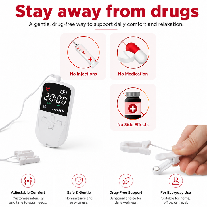 Premium CES Sleep Aid Device Vagus Nerve Ear Clip Stimulator Relaxation Support Portable Rechargeable Sleep Wellness Device for Daily Use