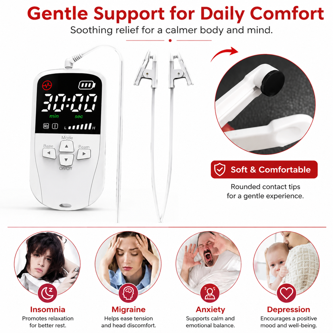 Premium CES Sleep Aid Device Vagus Nerve Ear Clip Stimulator Relaxation Support Portable Rechargeable Sleep Wellness Device for Daily Use