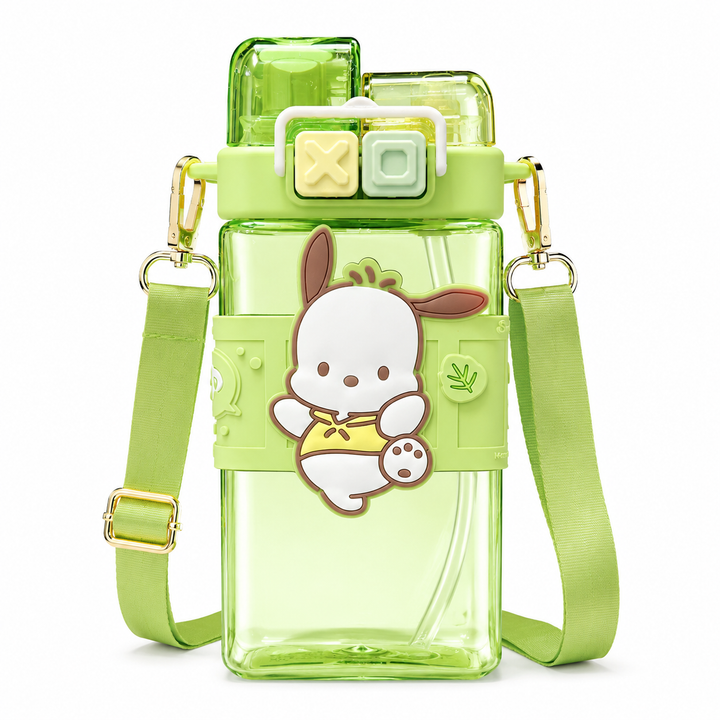 Premium Cartoon Water Bottle 520ML Double Drink Cup Leak Proof Plastic Bottle Cute Design Portable Student Bottle School Travel Daily Use
