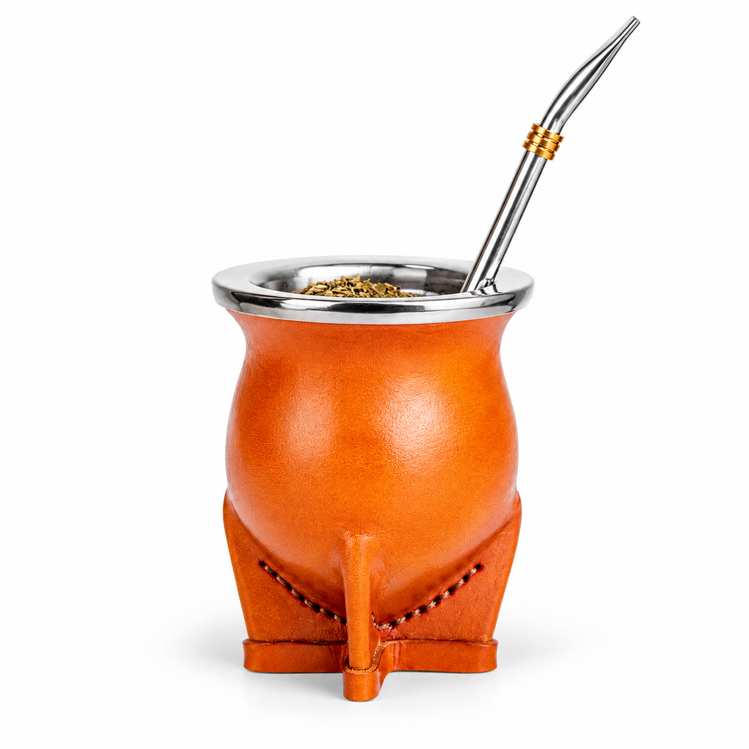Premium Ceramic Yerba Mate Gourd Cup Porcelain Mate Tea Cup with Bombilla Straw and Cleaning Brush Loose Leaf Tea Drinking Set