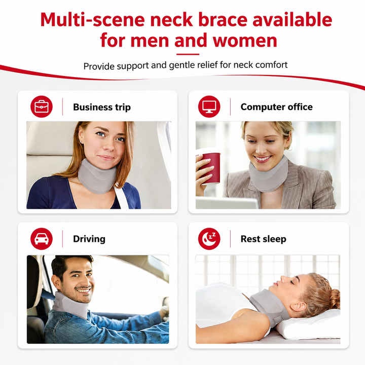Premium Cervical Collar Neck Brace Adjustable Foam Neck Support Breathable Soft Neck Collar S M L XL Sleep Work Travel Comfort Fit Pain Relief Support